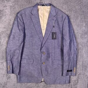 Ralph Ralph Lauren Blazer Mens 46L Linen Herringbone Sport Coat Suit Jacket